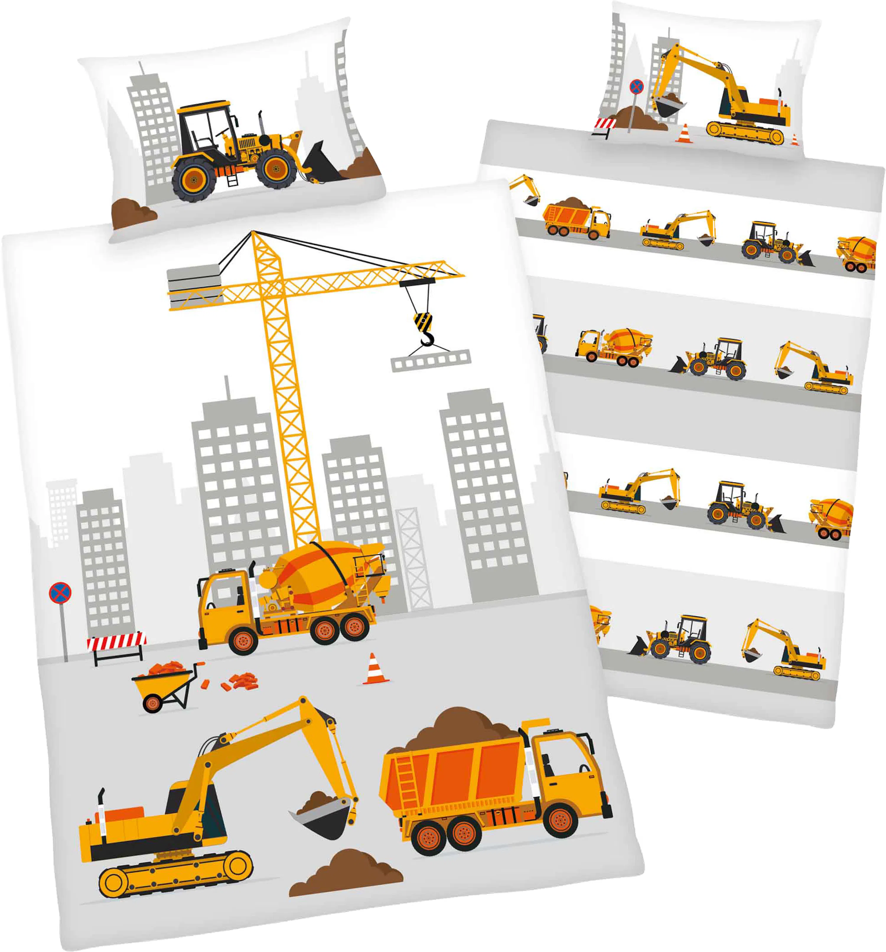 Baby-Bettwäsche Baustelle