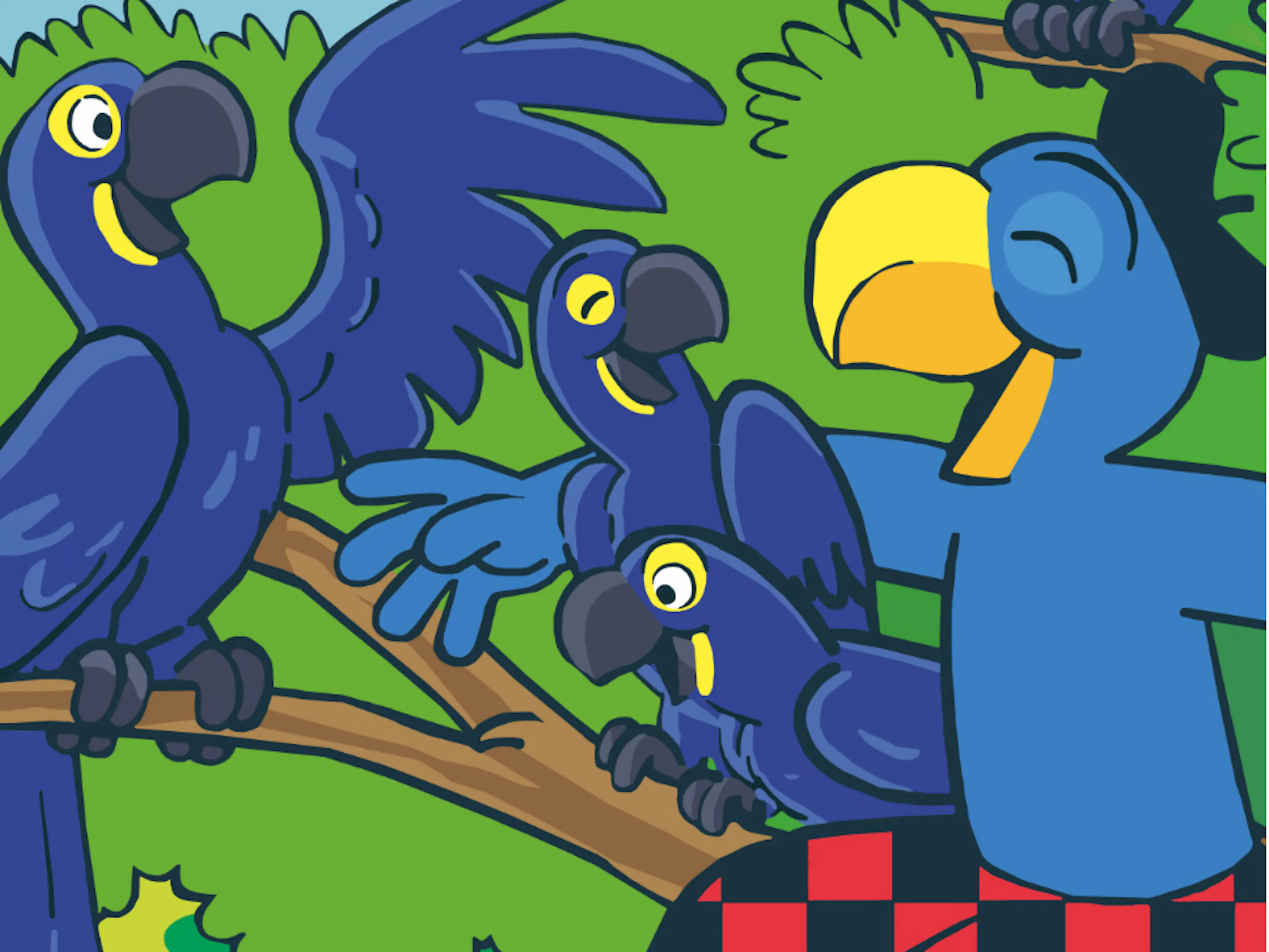 Strandtuch Globi «Papageien»