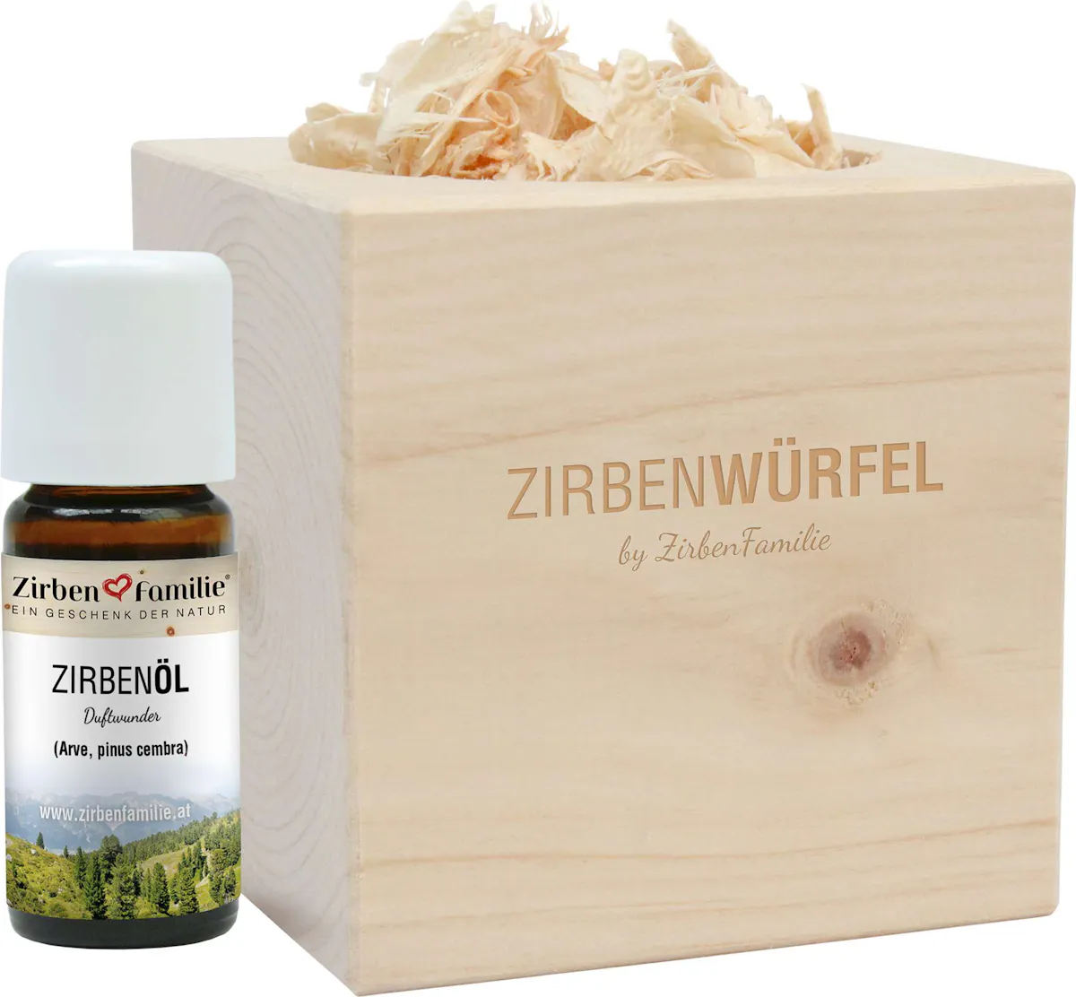 ZirbenWürfel | Natürlicher Raumduft | Zirbenfamilie | Schweizer Qualität
