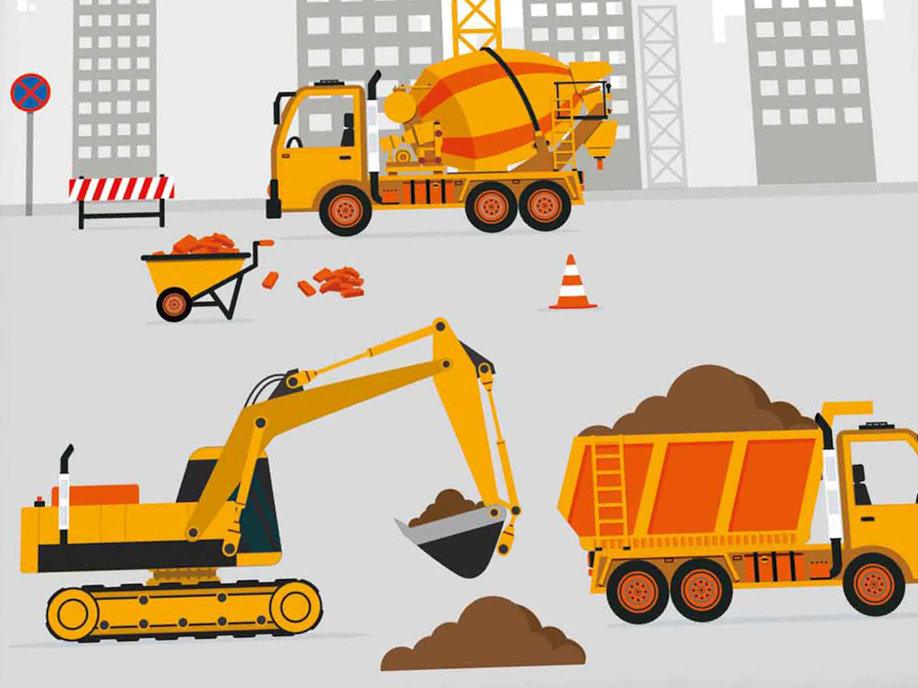 Baby-Bettwäsche Baustelle