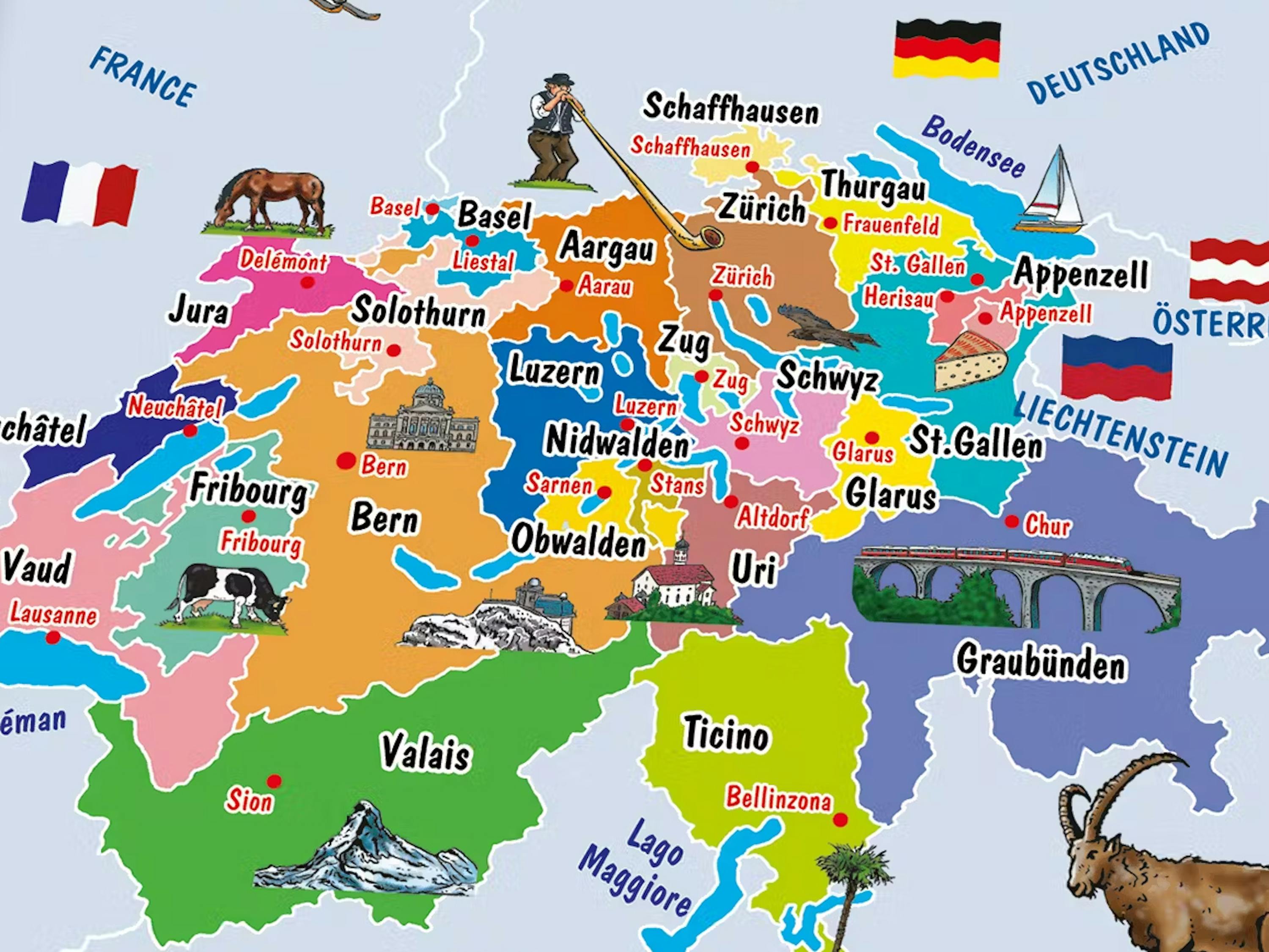 Bettwäsche Schweizer Landkarte