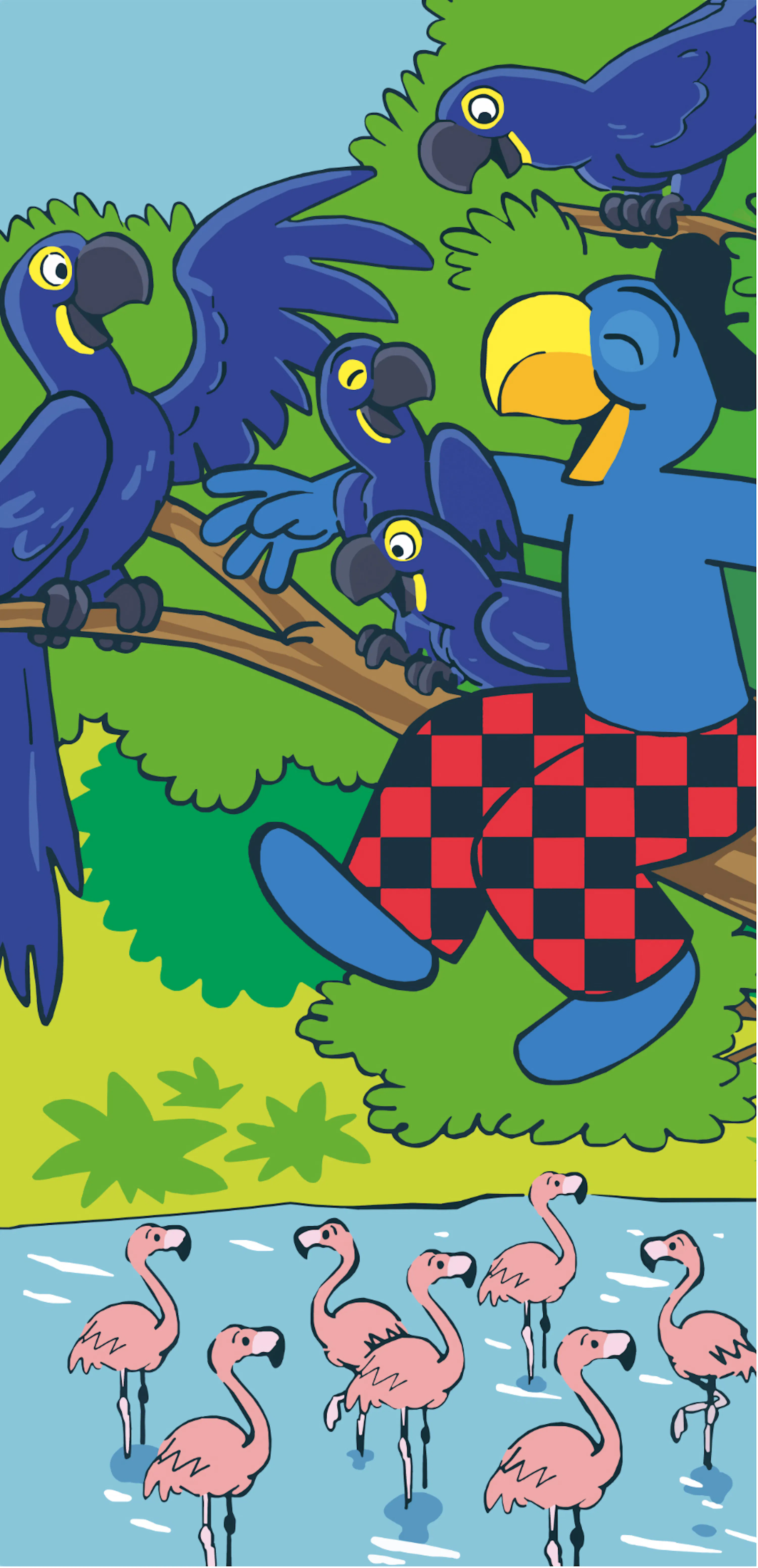 Strandtuch Globi «Papageien»