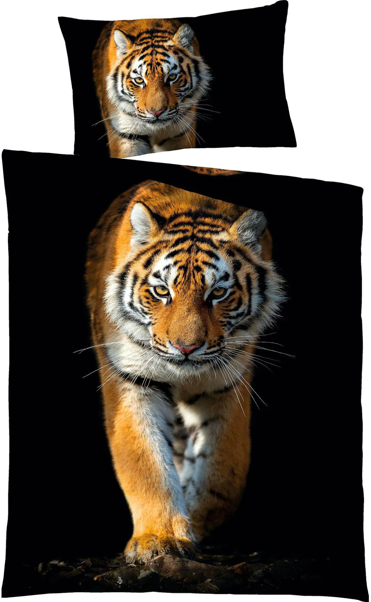 Verleihe deinem Schlafzimmer mit Tiger Satin Bettwäsche das gewisse Etwas