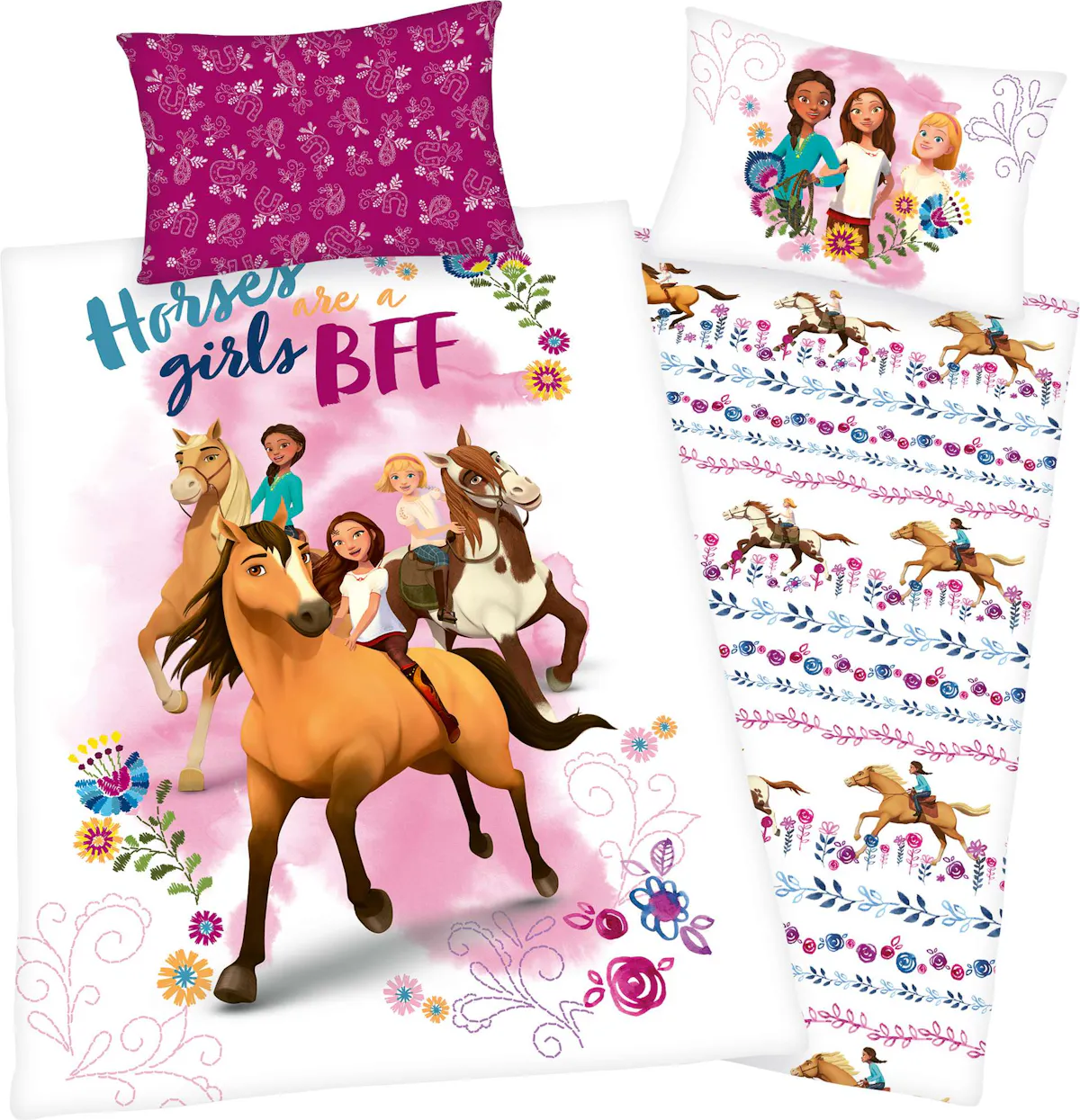 Bettwäsche Spirit «Horses are a Girls BFF» für Pferdefans