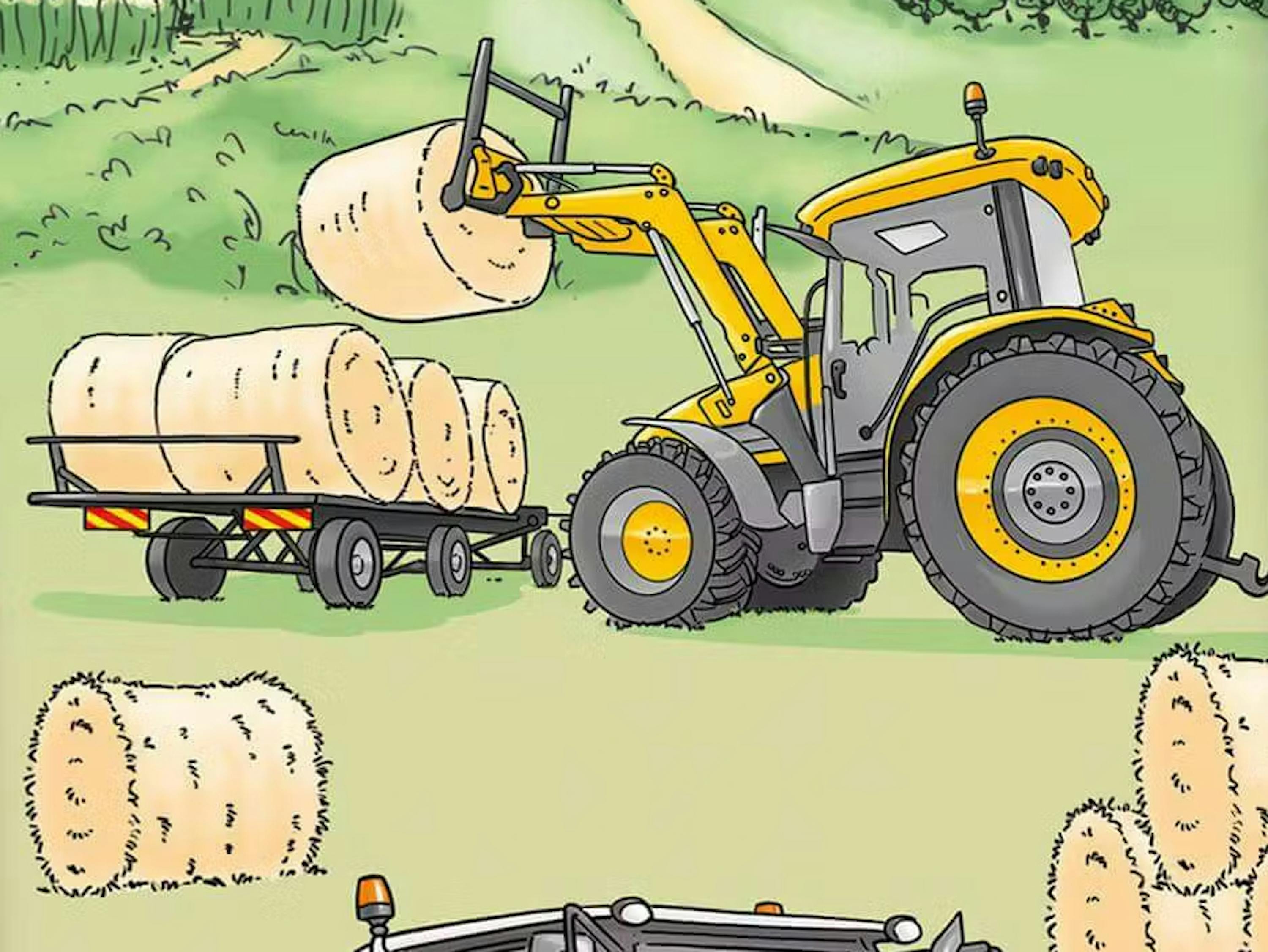 Strandtuch Traktor auf dem Feld