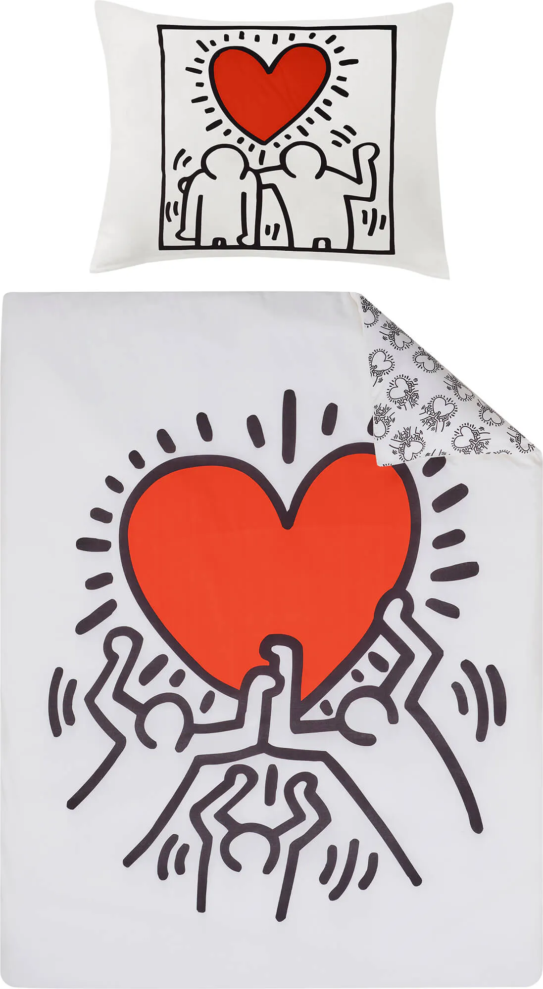 Hochwertige Bettwäsche Keith Haring «Love» | Baumwolle | Kunstliebhaber | Pflegeleicht