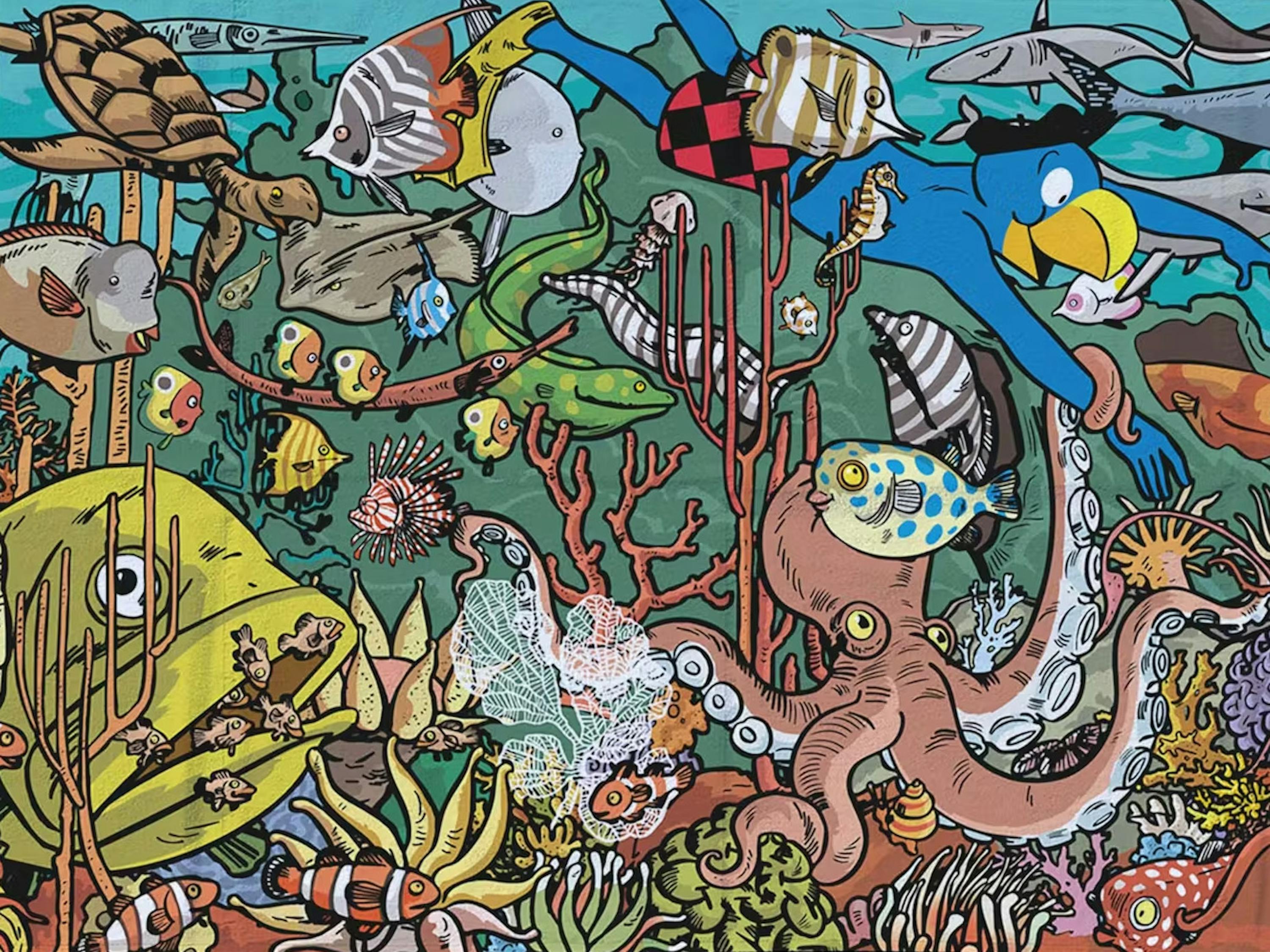 Strandtuch Globi «Tiefseetaucher»